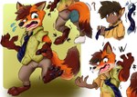 anthro fluffy fluffy_tail human_to_anthro male mid_transformation necktie paws solo species_transformation tail tf_into_fictional_character transformation nageruamado disney zootopia fan_character nick_wilde canid canine fox human hybrid mammal red_fox true_fox