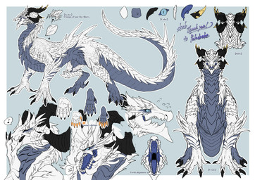 5_fingers 5_toes black_nails blue_eyes claws colored_nails cutaway expression_cutaway expressions feet female feral fingers horn mouth_shot nails open_mouth quadruped scales simple_background solo standing tail teeth text toes white_body white_scales uzumi_chan mythology paledrake lux_(paledrake) dragon mythological_creature mythological_scalie reptile scalie 2025 absurd_res digital_media_(artwork) english_text hi_res model_sheet signature