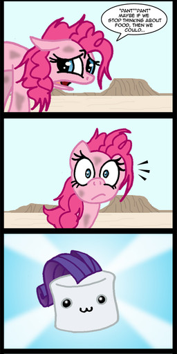 :3 blue_eyes cactus candy cotton_candy cutlery desert dessert dialogue dirt duo female feral food fork fur hair horn kitchen_utensils knife marshmallow outside pink_body pink_fur pink_hair plant purple_hair sky solo text tools tree white_body white_fur wood niban-destikim friendship_is_magic hasbro my_little_pony mythology pinkie_pie_(mlp) rarity_(mlp) accipitriform avian bird earth_pony equid equine horse mammal mythological_creature mythological_equine pony unicorn vulture absurd_res comic english_text hi_res long_image tall_image url