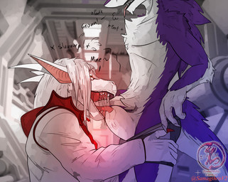 animal_genitalia anthro big_sheath big_tail bottomwear breath claws clothed clothing duo fangs fluffy fluffy_tail fully_sheathed futuristic futuristic_architecture genitals groan hair half-closed_eyes hallway hand_on_leg kneeling leg_pull licking long_hair long_tongue male male/male moan mostly_nude narrowed_eyes open_mouth oral panting penetration pink_tongue pubes revealing_outfit robe science_fiction seductive sex sheath sheath_lick shorts skimpy sultry_gaze tail teeth tight_bottomwear tight_clothing tight_shorts tight_underwear tongue tongue_in_sheath tongue_out tongue_penetration tonguejob underwear conditional_dnp samagthrav2 zealotdkd laceym zealot_(zealotdkd) lizard reptile scalie sergal vampire