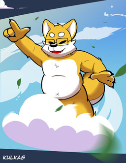 4_fingers anthro cloud convenient_censorship eyes_closed eyewear eyewear_only fangs fingers fur gesture glasses glasses_only hand_gesture male multicolored_body multicolored_fur navel nude nude_anthro nude_male open_mouth pointing pointing_up sky slightly_chubby slightly_chubby_anthro slightly_chubby_male solo teeth two_tone_body two_tone_fur wearing_glasses x_navel rac5700 canid canine canis domestic_dog mammal shiba_inu spitz 2023 absurd_res hi_res