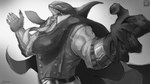 belt claws clothed clothing jewelry male necklace open_mouth solo superhero topwear vest greninjazz my_hero_academia gang_orca cetacean dolphin mammal marine oceanic_dolphin orca toothed_whale 16:9 2021 absurd_res greyscale hi_res monochrome signature widescreen