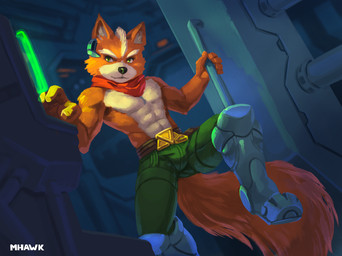 5_fingers abs anthro athletic athletic_anthro athletic_male bare_chest belt black_nose bottomwear clothed clothing countershade_face countershade_torso countershading electronics fingers floating fur green_bottomwear green_clothing green_eyes green_pants headgear headphones headset humanoid_hands kerchief looking_aside male multicolored_body multicolored_fur orange_body orange_fur pants pecs red_kerchief solo topless topless_male two_tone_body two_tone_fur white_body white_countershading white_fur zero_gravity mhawk nintendo star_fox fox_mccloud canid canine fox mammal 2021 digital_media_(artwork) signature