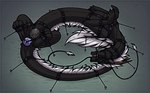 ambiguous_gender anal anal_penetration bdsm belt black_body black_fur bondage bound chastity_device collar dildo feral fur gag penetration plate ring_gag sex_toy solo stake staked_bindings staked_to_ground tongue white_body white_fur shadarrius mythology dragon eastern_dragon furred_dragon furred_scalie mythological_creature mythological_scalie scalie hi_res