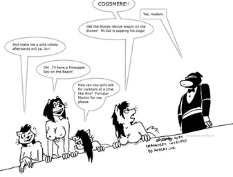 anthro bow_tie breasts dialogue female fur group hair machine male nipples one_eye_closed open_mouth tail text whiskers wink tegerio alexia_minkworthy bella_minkworthy celina_minkworthy mother_minkworty canid canine canis domestic_dog mammal mink mustelid musteline robot true_musteline 2024 black_and_white english_text monochrome daughter_(lore) mother_(lore) mother_and_child_(lore) mother_and_daughter_(lore) parent_(lore) parent_and_child_(lore) parent_and_daughter_(lore)