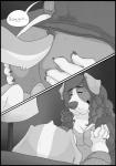 anthro breasts bulge butt canid canine canis clothed clothing comic daughter_(lore) domestic_dog duo english_text father_(lore) father_and_child_(lore) father_and_daughter_(lore) female hi_res incest_(lore) inside male male/female mammal mochashep monochrome parent_(lore) parent_and_child_(lore) parent_and_daughter_(lore) smile text