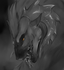 female feral head_down horn sharp_horn sharp_teeth solo teeth tongue tongue_out marik45 felkin hi_res