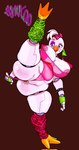 anthro anus areola beak big_breasts bow_tie breasts butt female flexible genitals huge_breasts machine nipples one_leg_up open_beak open_mouth overweight overweight_anthro overweight_female pink_areola pink_nipples purple_eyes pussy pussy_floss raised_leg solo splits spread_legs spreading standing vertical_splits white_body sunk00_(artist) five_nights_at_freddy's five_nights_at_freddy's:_security_breach scottgames steel_wool_studios glamrock_chica animatronic avian bird chicken galliform gallus_(genus) phasianid robot robot_anthro 2022 digital_media_(artwork) hi_res