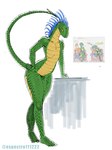 5_fingers anthro black_eyes female fingers flat_chested glistening glistening_body glistening_scales green_body green_scales long_tail looking_at_viewer multicolored_body multicolored_scales nude nude_anthro nude_female pupils scales slit_pupils solo tail text two_tone_body two_tone_scales ventral_scales yellow_body yellow_scales yellow_sclera espectro111222 greenaline alien reptile scalie 2025 3:4 artist_name hi_res watermark