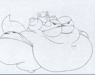 anthro belly big_belly big_breasts big_butt bikini bikini_bottom bikini_top bottomwear breasts butt clothing deep_navel female hair huge_belly huge_breasts huge_butt huge_thighs morbidly_obese morbidly_obese_anthro morbidly_obese_female navel obese obese_anthro obese_female overweight overweight_anthro overweight_female solo swimwear thick_thighs topwear two-piece_swimsuit virus-20 june_coyote canid canine canis coyote mammal 2021 sketch traditional_media_(artwork)