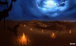 ambiguous_gender anthro desert glowing glowing_eyes moon night photobashing reaching_for_object solo star tyunre ombrelune canid mammal tufili hi_res