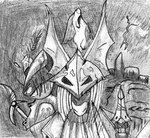 anthro biped clothing duo electricity female headgear headwear lightning male raining storm uniform weapon reddragonkan final_fantasy final_fantasy_ix square_enix freya_crescent burmecian mammal rodent graphite_(artwork) low_res monochrome traditional_media_(artwork)