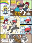 3:4 age_regression anthro avian bird bully canid canine canis clothed clothing collaboration comic coraciiform daycare dialogue diaper digital_media_(artwork) domestic_dog english_text female flashback group hair hi_res husky insult kammypup kammypup_(artist) kingfisher kookaburra mammal mental_regression nordic_sled_dog plushie rainbow red_hair runt_(artist) speech_bubble spitz taara text tiffany_(kammypup) toddler wolf young young_anthro young_female