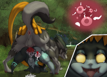 abdominal_bulge ahegao animal_genitalia animal_penis anthro anus ass_up backsack balls bestiality bestiality_impregnation bodily_fluids breast_squish breasts butt canine_genitalia canine_penis cum cum_drip cum_in_vagina cum_inside detailed_background digitigrade dripping duo eye_roll female female_on_feral female_penetrated feral feral_penetrating from_behind_position fucked_silly genital_fluids genitals grass impregnation knot knotting leaking_cum looking_pleasured male male/female male_penetrating male_penetrating_female mind_break mounting multiple_ova open_mouth orgasm orgasm_face outside ovum penetration penile penile_penetration penis penis_in_vagina plant quadruped sex sperm_cell spread_butt spread_legs spreading squish stretched_vagina tail tongue tongue_out top_hole tree vaginal vaginal_knotting vaginal_penetration azrealm1 nintendo the_legend_of_zelda twilight_princess link_(wolf_form) midna canid canine canis imp mammal wolf 2021 absurd_res digital_media_(artwork) hi_res