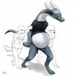 ambiguous_gender angry anthro arrested belly big_belly clothed clothing fully_clothed group oral_vore outside realistic simple_background solo_focus tail vore walking white_background longlevy mythology levy_(longlevy) canid canine canis domestic_dog dragon mammal mythological_creature mythological_scalie scalie 2017 digital_media_(artwork) shaded