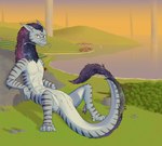 anus blue_body blue_eyes fantasy feral herm intersex looking_at_viewer mane markings nipple_slit penis_slit space_hair striped_body striped_markings striped_tail stripes tail tail_markings tail_tuft tuft dawnlux mythology dragon eastern_dragon mythological_creature mythological_scalie scalie hi_res