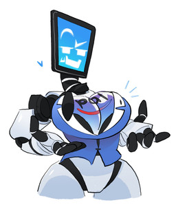 accessory big_breasts bottomless bottomless_humanoid bra_slip breasts cleavage clothed clothing featureless_crotch female machine necktie presenting presenting_breasts segmented_body smug_grin solo topwear vest wide_hips real_saming pal_(the_mitchells_vs_the_machines) humanoid robot robot_humanoid 2026 hi_res