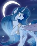 2013 blue_eyes blue_hair blue_theme crescent_moon cutie_mark equine female friendship_is_magic hair horn jewelry looking_away mammal moon my_little_pony necklace ponytail portrait princess_luna_(mlp) solo sparkles stars tlatophat winged_unicorn wings
Rating: Safe
Score: 10
User: 2DUK
Date: April 18, 2014