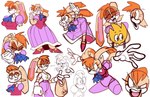 anthro clothing cravat female gloves handwear mature_anthro mature_female galactabee pogchamp sega sonic_the_hedgehog_(series) vanilla_the_rabbit lagomorph leporid mammal rabbit 2021 hi_res meme multiple_images