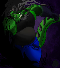 anthro attack darkness form_fitting_clothing magic_user male muscular muscular_male solo thegrouchdrag0n european_mythology mythology demon_king_aj_(thegrouchdrag0n) demon dragon mythological_creature mythological_scalie scalie western_dragon absurd_res hi_res