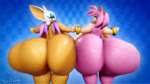 anthro big_breasts big_butt bodily_fluids bouncing_butt breasts butt butt_bump butt_jiggle female glistening glistening_butt group huge_butt jiggling male male/female nipples nude sagging_butt sweat trio wings vulkyasha sega sonic_the_hedgehog_(series) amy_rose rouge_the_bat sonic_the_hedgehog bat eulipotyphlan hedgehog mammal 16:9 3d_(artwork) 3d_animation animated digital_media_(artwork) short_playtime sound webm widescreen