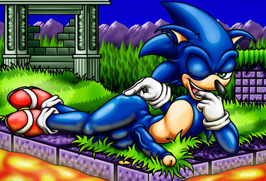 anthro balls biped blue_body blue_fur brick buckle clothing column finger_fetish finger_in_mouth finger_play fingers footwear forest fur genitals gloves grass green_eyes handwear lava male mountain one_eye_closed outside penis pillar plant ruins shoes sky socks solo tan_body tan_fur teeth tongue tree wink happyanthro sega sonic_the_hedgehog_(series) sonic_the_hedgehog eulipotyphlan hedgehog mammal absurd_res hi_res