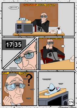 black_spots clock duo female feral fur hour onomatopoeia sound_effects speech_bubble spots text white_body white_fur redundantmodule 101_dalmatian_street 101_dalmatians disney alfred_bright delgado_(101_dalmatians) canid canine canis dalmatian domestic_dog human mammal comic hi_res