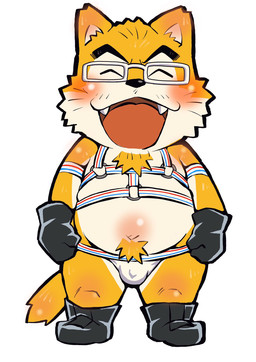 anthro belly blush boots bulge chibi clothing cute_fangs eyes_closed fangs footwear gloves handwear jockstrap kemono male open_mouth open_smile overweight overweight_anthro overweight_male shoes simple_background smile solo standing teeth underwear white_background raozone canid canine canis domestic_dog mammal 2020 hi_res