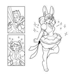 anthro buckteeth carrot clothing dress female food gender_transformation hair human_to_anthro magical_girl_outfit male mtf_transformation on_one_leg plant simple_background solo sparkles species_transformation standing surprised teeth three_frame_image three_frame_sequence transformation transformation_sequence vegetable white_background blackshirtboy human lagomorph leporid mammal rabbit 2020 hi_res monochrome sequence