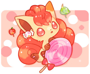 3_toes abstract_background accessory ambiguous_gender apple brown_body brown_fur brown_inner_ear brown_markings candy candy_apple chibi curled_tail dessert digitigrade feet feral food fruit fur giant_food gloves_(marking) hair holding_candy holding_food holding_lollipop holding_object leg_markings licking licking_lips lollipop markings multi_tail pawpads paws pink_pawpads plant red_eyes red_hair red_ribbon red_tail ribbons socks_(marking) solo tail tan_body tan_fur toes tongue tongue_out michi_runi nintendo pokemon canid canine generation_1_pokemon generation_3_pokemon gulpin mammal pokemon_(species) vulpix digital_media_(artwork) unavailable_at_source