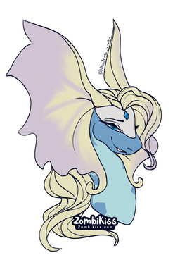 female solo zombikiss nintendo pokemon aurorus fossil_pokemon generation_6_pokemon pokemon_(species) digital_media_(artwork) headshot_portrait hi_res portrait sketch tagme