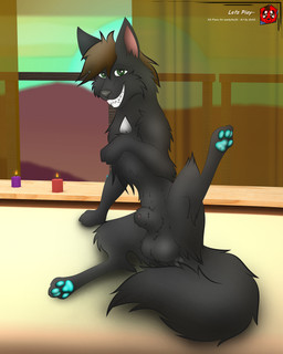 animal_genitalia animal_penis balls brian_(wackyfox26) canine_genitalia canine_penis feral fully_sheathed genitals male penis sheath solo text srfx18 sierra_(wackyfox) canid canine canis mammal wolf english_text hi_res