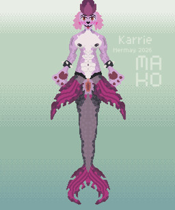 black_body black_scales blush blushing_at_viewer breasts female fin fish_tail front_view fur genitals merfur mohawk muscular navel nipples orange_vulva pink_body pink_fur presenting presenting_vulva scales smile smiling_at_viewer solo split_form torn_fin vulva vulva_fins makohyperion aquatic canid canine canis domestic_dog mammal merfolk absurd_res digital_media_(artwork) hi_res pixel_(artwork)
