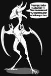 black_background claws creepy dialogue featureless_crotch feet sad scared simple_background solo talons text toe_claws toes infel-phira undertale undertale_(series) reaper_bird amalgamate monster 2015 black_and_white digital_media_(artwork) english_text hi_res monochrome