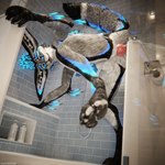 1:1 3d_(artwork) 4k absurd_res anal anal_penetration animal_genitalia animal_penis anthro anthro_on_anthro anthro_penetrated balls bathroom bathroom_tiles bathroom_wall biped black_body black_fur blender_(artwork) blender_cycles blue_penis bodily_fluids butt canid canine canine_genitalia canine_penis canis claws clothing cum cum_on_knot depth_of_field digital_media_(artwork) dildo dildo_in_ass dildo_insertion dominant dragonplayer dragonplayer_(character) erection eyes_closed feet fox fur furniture genital_fluids genitals grey_body grey_fur hair hi_res hindpaw inside jex jexouium knot male male_penetrated mammal moan multicolored_body nude object_in_ass open_mouth orgasm pawpads paws penetration penis pink_penis pushing raised_leg reflection rexouium sex_toy sex_toy_in_ass sex_toy_insertion sex_toy_penetration shower slim slim_anthro slim_male slim_sub smile solo standing submissive submissive_male tail teeth toe_claws white_body white_fur