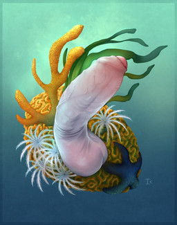 balls big_penis blue_background erection faceless_character feral genital_shot genitals gradient_background humanoid_genitalia humanoid_penis kelp male penis penis_shot pink_penis_tip simple_background solo still_life unusual_anatomy unusual_genitalia_placement unusual_penis_placement vein veiny_penis what white_penis interkos anthozoan asterozoan cnidarian coral echinoderm marine sea_sponge starfish hi_res painting_(artwork) nonbinary_(lore) trans_(lore)
