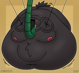 anthro bdsm beak belly big_belly black_beak black_body blush bondage bound copyright_symbol deep_navel feathers feeding_tube force_feeding forced head_tuft huge_belly hyper hyper_belly male medical_instrument messy moobs morbidly_obese morbidly_obese_anthro morbidly_obese_male navel nipples non-mammal_nipples obese obese_anthro obese_male orange_eyes overweight overweight_anthro overweight_male pink_nipples scientific_instrument simple_background solo stretch_marks suspension suspension_bondage symbol tail tail_feathers tuft yellow_background balloonedbird tuba_(balloonedbird) avian bird corvid corvus_(genus) crow oscine passerine 2025 hi_res