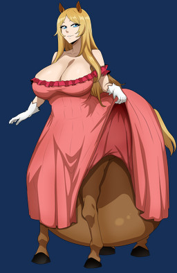 belly big_belly big_breasts blonde_hair blue_eyes breasts brown_body brown_fur cleavage clothed clothed_taur clothing clothing_lift dress dress_lift eyelashes female fur gloves hair handwear hooves horse_ears horse_tail huge_belly hyper hyper_belly hyper_pregnancy long_eyelashes pregnant pregnant_female pregnant_taur simple_background solo standing taur_lower_pregnancy transparent_background sado_art european_mythology greek_mythology mythology estelle_bellegarde centaur equid equid_taur humanoid_taur mammal mammal_taur taur absurd_res alpha_channel hi_res