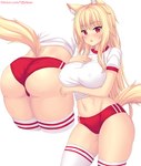 asian_clothing athletic_wear blonde_hair bottomwear breasts buruma butt clothed clothing east_asian_clothing female gym_uniform hair japanese_clothing legwear nipple_outline pupils red_eyes shirt simple_background slit_pupils solo text thigh_highs topwear uniform white_background fastrunner2024 tiffy_(fastrunner2024) animal_humanoid cat_humanoid felid felid_humanoid feline feline_humanoid humanoid mammal mammal_humanoid 2022 digital_media_(artwork) hi_res shaded url