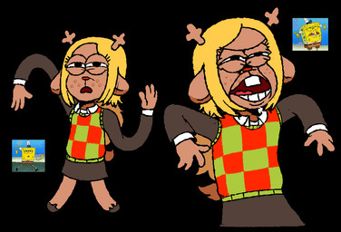 4_fingers anthro antlers blonde_hair brown_body buckteeth clothed clothing female fingers freckles hair horn open_mouth teeth iluvrabbitz deltarune nickelodeon spongebob_squarepants undertale_(series) noelle_holiday spongebob_squarepants_(character) deer mammal new_world_deer reindeer reference_image