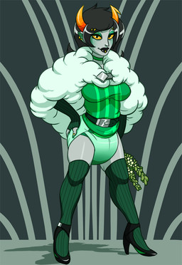 biped bodily_fluids clothed clothing diaper facial_piercing female footwear genital_fluids high_heels holidays legwear lip_piercing lip_ring mistletoe pantsless pantsless_female pantsless_humanoid piercing plant ring_piercing shoes slingback_heels socks solo thigh_highs thigh_socks unclean_diaper urine used_diaper wearing_diaper wet_diaper yellow_sclera zee-rage-man christmas homestuck ms_paint_adventures porrim_maryam alien humanoid troll_(homestuck) 2015 digital_drawing_(artwork) digital_media_(artwork)