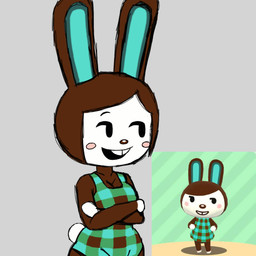 anthro breasts brown_body brown_fur buckteeth cleavage clothed clothing dress female fur solo standing teeth tight_clothing tight_dress felinefelony05 animal_crossing nintendo carmen_(animal_crossing) lagomorph leporid mammal rabbit 1:1 colored sketch