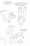 anthro band-aid bandage clothed clothing dialogue doctor ear_markings facial_markings group head_markings humor innuendo male markings necktie pain_stars patient simple_background suit text white_background wounded akiric disney zootopia jack_savage nick_wilde canid canine domestic_pig fox lagomorph leporid mammal rabbit red_fox suid suina sus_(pig) true_fox 2017 black_and_white comic english_text monochrome