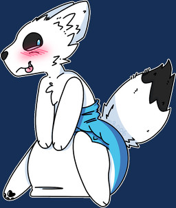 ambiguous_gender anthro big_diaper black_body black_fur black_nose black_pawpads black_sclera blue_diaper blue_pupils blush blush_lines clean_diaper diaper dipstick_tail fluffy fur grey_body grey_fur markings pawpads pupils simple_background simple_coloring snaggle_tooth solo sticker tail tail_markings tongue tongue_out toony transparent_background white_body white_diaper white_fur mao06 casualties:_unknown gunsawian milky_(gunsawian) alpha_channel signature