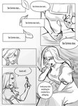 female flower not_furry plant plucking solo text glacierclear human mammal 2021 absurd_res comic digital_drawing_(artwork) digital_media_(artwork) english_text greyscale hi_res monochrome