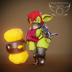 4_fingers amber_eyes areola armor belly bevor big_breasts big_butt big_ears biped blush boots bouncing_breasts bouncing_butt breasts butt chainmail clothed clothing ear_piercing ear_ring exposed_breasts eyelashes faceplate fantasy female female_humanoid fingers footwear freckled_breasts freckled_butt freckled_face freckles genitals giant_hammer green_body hair hammer hand_on_hip holding_object holding_weapon long_eyelashes maul mouthplate nipple_dip nipple_piercing nipples oversized_weapon paladin piercing red_hair ring_piercing shoes shortstack shortstack_female slightly_chubby solo thick_thighs tools unconvincing_armor vulva walking weapon palewdas_arts palewdasarts_(modeler) mina_(palewdasarts) goblin humanoid 1:1 3d_(artwork) 3d_animation animated digital_media_(artwork) hi_res long_playtime no_sound video