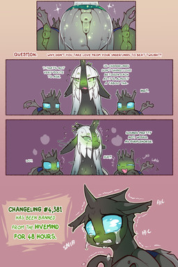 animal_genitalia animal_vulva anus backsack balls big_butt blue_eyes blue_sclera bodily_fluids butt crying dialogue dock_(anatomy) equine_anus equine_genitalia equine_vulva female feral genitals group hair horn long_hair male motion_lines tail talking_feral tears text thick_thighs trio unicorn_horn vulva white_hair cold-blooded-twilight friendship_is_magic hasbro my_little_pony queen_chrysalis_(mlp) changeling_(mlp) 2025 2:3 comic english_text hi_res