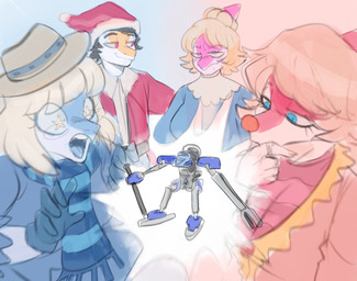 5_fingers abstract_background anthro black_hair blonde_hair blue_body blue_clothing blue_eyes blue_gloves blue_handwear blue_scales bodily_fluids bone_frill christmas_clothing christmas_headwear clothing clown_nose cosplay costume eyewear family fedora female fingers frill_(anatomy) glasses gloves group hair handwear hat headgear headwear holidays husband husband_and_wife magenta_eyes male married_couple mature_anthro mature_female mature_male multicolored_body multicolored_scales open_mouth orange_body orange_scales pink_body pink_scales red_body red_scales round_glasses santa_costume santa_hat scales scarf short_hair smile snout star_eyes sweat sweatdrop teal_eyes two_tone_body two_tone_scales white_body white_hair white_scales wife deadassspider cavemanon_studios christmas goodbye_volcano_high i_wani_hug_that_gator ko_op_(game_developer) lego snoot_game the_year_without_a_santa_claus throwbots_(lego) cassandra_(snoot_game) heat_miser mia_moretti mrs._claus naomi_(gvh) santa_claus snow_miser tony_(snoot_game) dinosaur hadrosaurid ornithischian ornithopod parasaurolophus prehistoric_species reptile scalie 2025 digital_drawing_(artwork) digital_media_(artwork) hi_res daughter_(lore) father_(lore) father_and_child_(lore) father_and_daughter_(lore) mother_(lore) mother_and_child_(lore) mother_and_daughter_(lore) parent_(lore) parent_and_child_(lore) parent_and_daughter_(lore) sibling_(lore) sister_(lore) sisters_(lore)