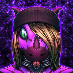 ambiguous_gender beanie choker clothing ear_piercing ear_ring extreme_size_difference female female/ambiguous furgonomics gradient_hair green_eyes hair hat headgear headwear horn imminent_vore jewelry larger_female looking_at_viewer necklace one_eye_obstructed piercing purple_background purple_body purple_scales ring_piercing scales simple_background size_difference conditional_dnp ratte mythology psychedelic_whiskers dragon mythological_creature mythological_scalie scalie 1:1 headshot_portrait hi_res portrait