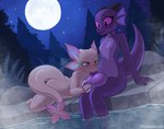 anthro axolotl_tail ball_fondling ball_grab balls balls_blush big_balls blush body_blush butt duo ear_fins erection fellatio female femboy fin fondling foot_in_water frill_(anatomy) genitals horn hot_spring light lying male male/female membrane_(anatomy) membranous_frill moon moonlight navel on_front oral penile penis penis_in_mouth pink_body pink_eyes plant purple_body red_eyes rock sauna sex short_stack shrub sitting star steam tail thick_thighs tongue tree water wet wide_hips purplealacran plum_(plumbold) amphibian axolotl kobold lizard marine mole_salamander reptile salamander scalie 2025 digital_media_(artwork) hi_res